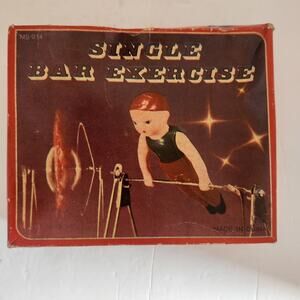 Single Bar Exercise Wind-up Toy (circa 1960's, China) Exc Cond. w/ Original Box!